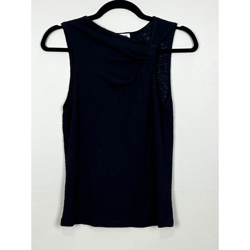 LNA Clothing Womens Black Asymmetrical Twist Knot Sleeveless Tank Top‎ Medium
